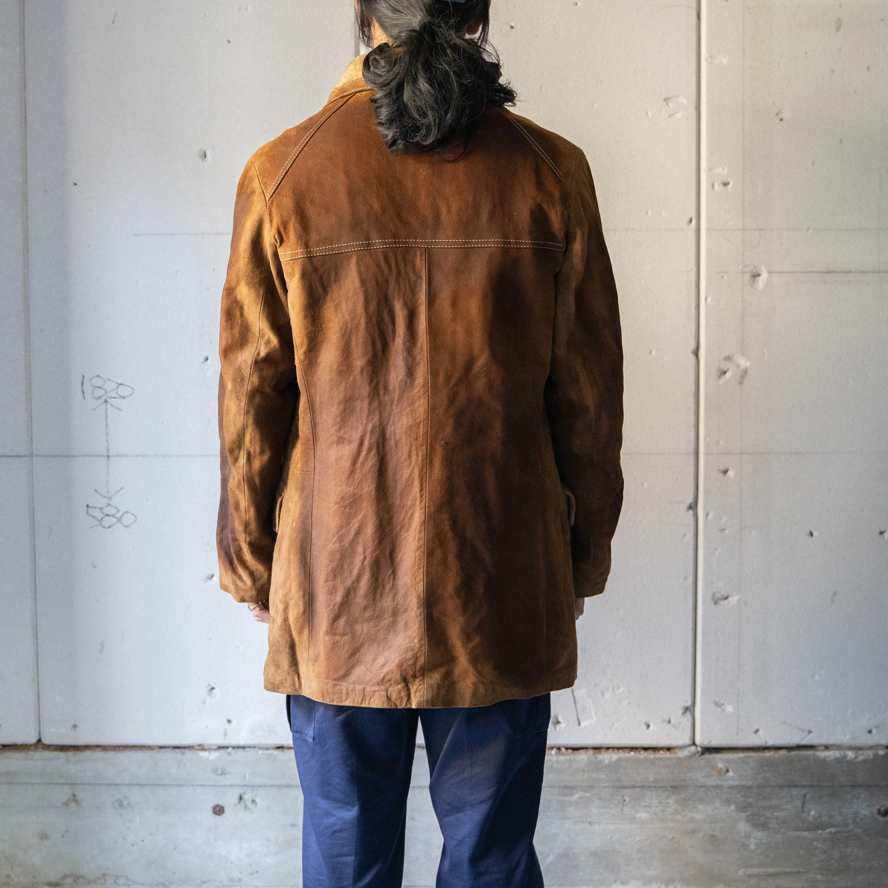 around 1970s brown suede double breasted jacket