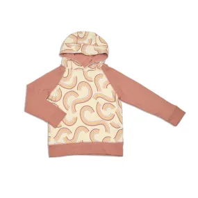 Bamboo Fleece Pullover Hoodie (Rainbow Twist Print/Ash Rose)