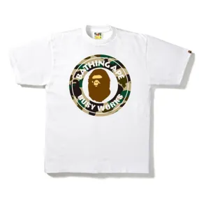 BAPE 1ST CAMO BUSY WORKS TEE WHITE/BEIGE