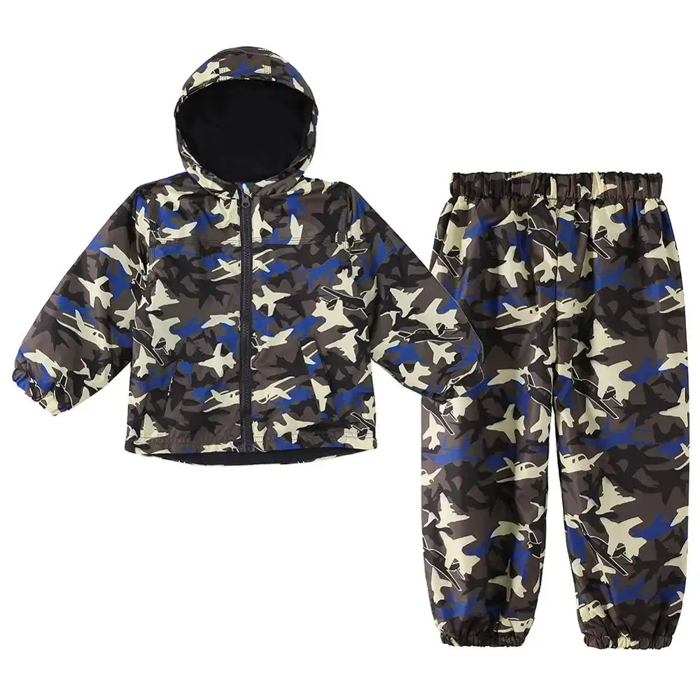 Boys Airoplane Rain Jacket and Pants