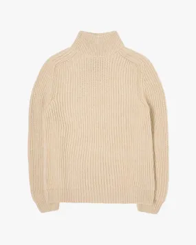 Edwin Roni High Collar Sweater - Beige