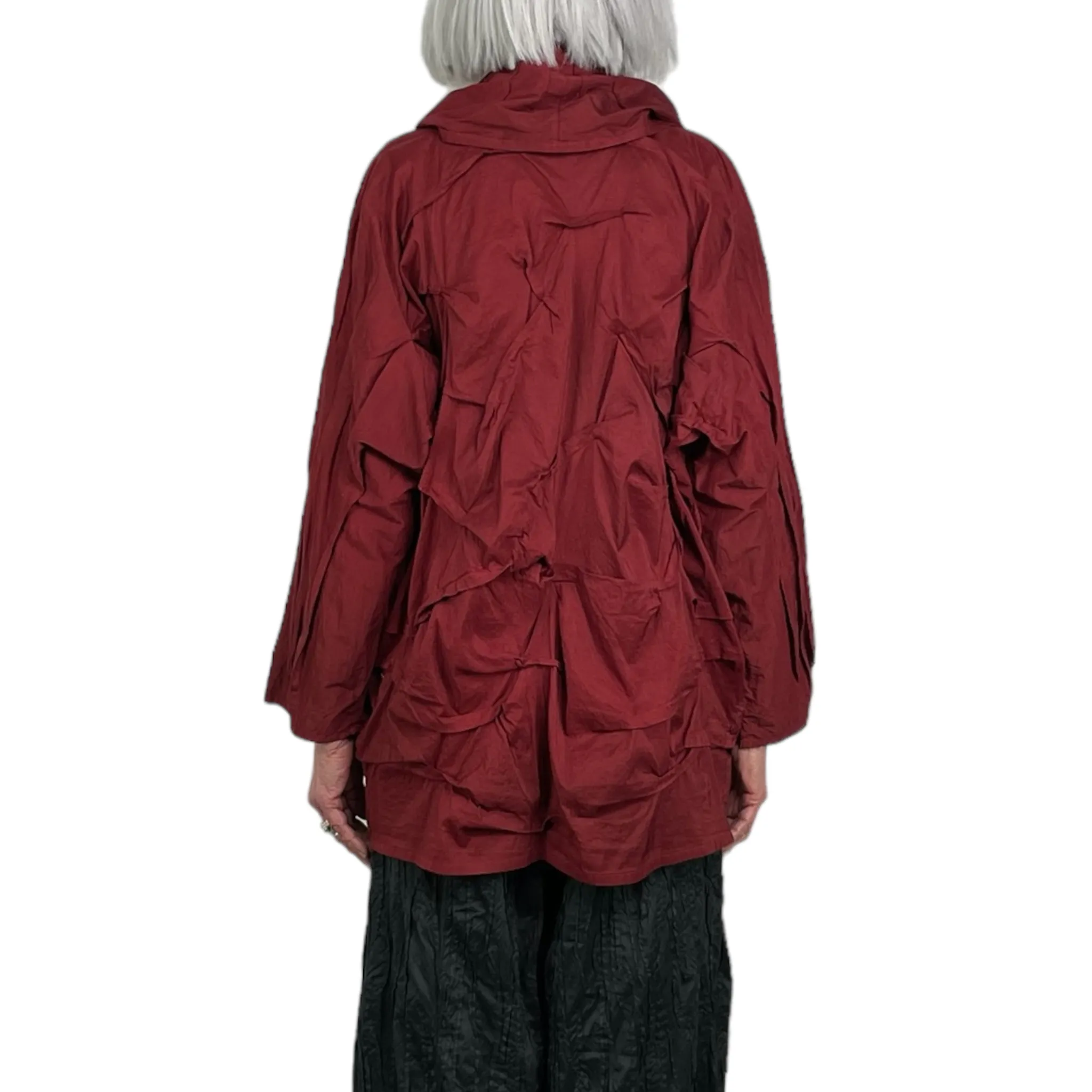 HEAVY VOILE WAVY TUCK COCOON JACKET