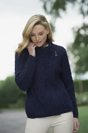 Irish - Side Zip Short Cardigan - Navy