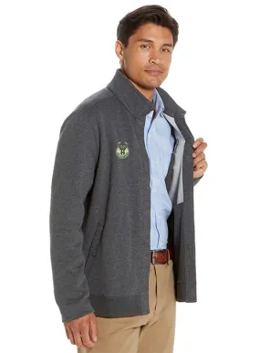 Magna-Ready Adaptive Charcoal Knit Milwaukee Bucks Fleece Long Sleeve Jacket with Magnetic Closures