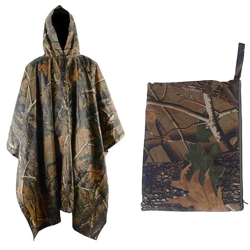 SA-RC1 Military Style Hooded Rain Poncho & Multi-Purpose Waterproof Shelter / Tent / Picnic Mat