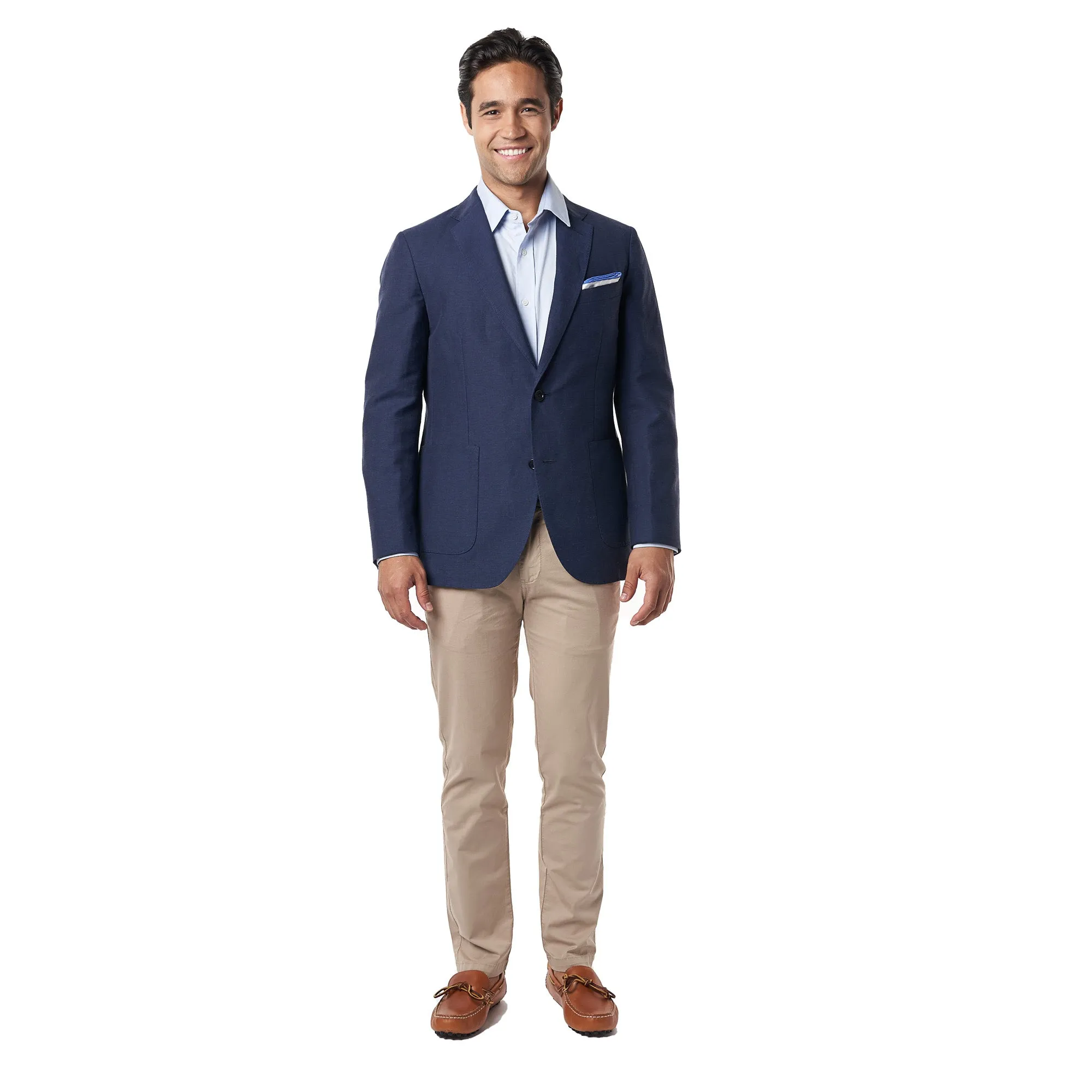 Unstructured Linen Jackets - Navy