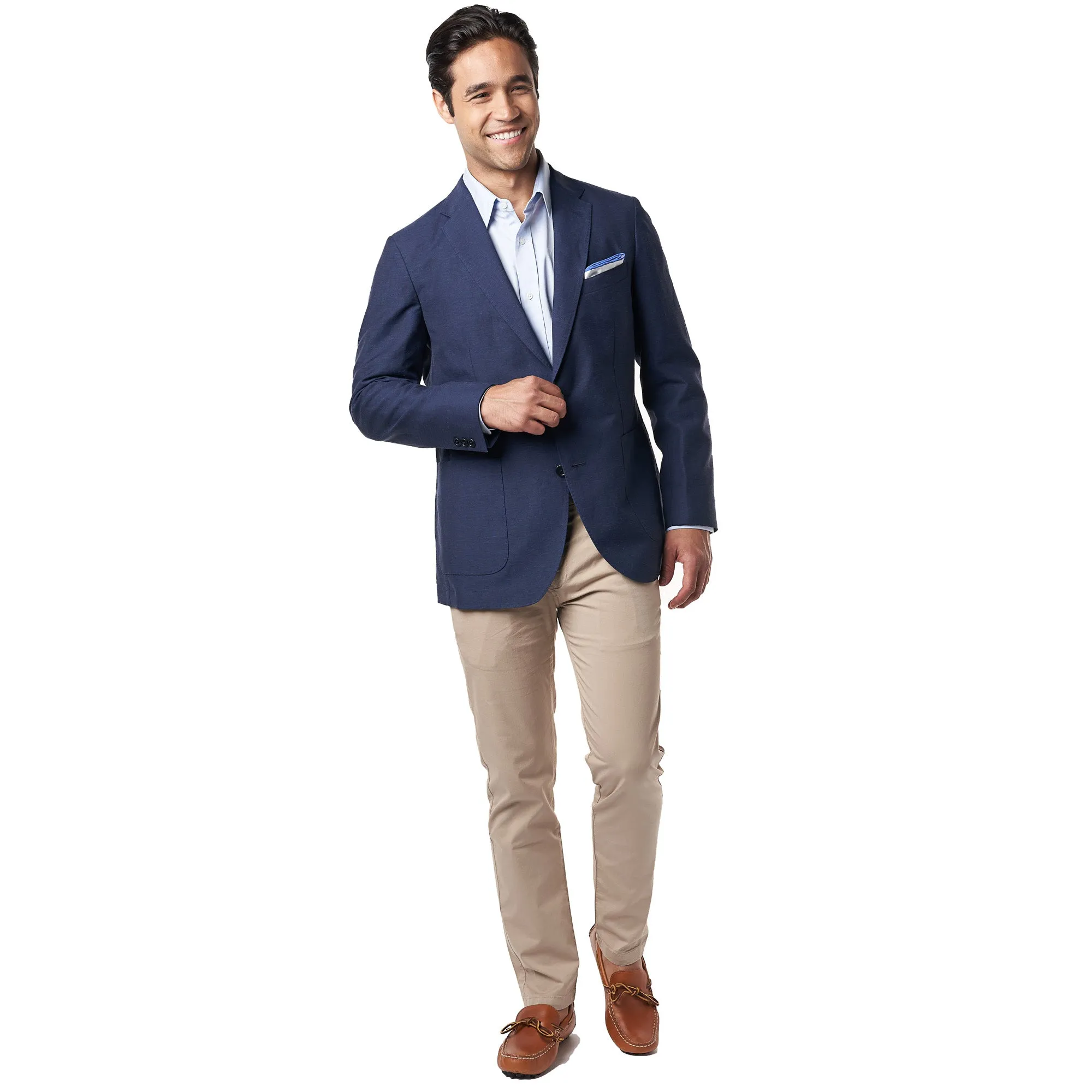 Unstructured Linen Jackets - Navy