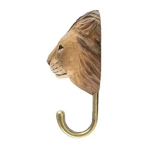 Wildlife Garden: Hook: Hand Carved - Lion