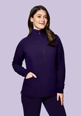 Women's Modern Scrub Jacket Eggplant